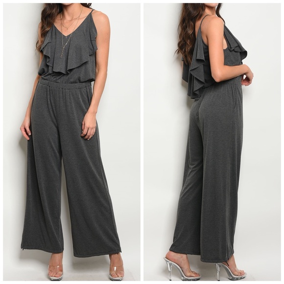 LAST 1! ❤️ Ruffled Ankle tie Super Soft Jumpsuit - Picture 4 of 7